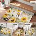 thumbnail image 5 of Summer Sunflower Bee 2x3 Area Rugs for Living Room, Yellow Floral Plants Wood Grain Rustic Non Slip Floor Mat Washable Low-Profile Indoor Carpet for Bedroom, Dining Room, Bathroom, 5 of 9
