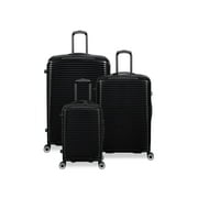 it luggage Traversed 3 Piece Hardside 8 Wheel Expandable Luggage Suitcase Spinner Set, Black