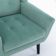 thumbnail image 7 of Accent Chair for Living Room, Mid Century Velvet Upholstered Single Sofa Club Chair with Tight Backrest and Armrest, Ergonomic Leisure Armchair for Indoor Home Bedroom Reading Room, Mint Green, 7 of 7