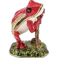 thumbnail image 4 of Fashion Bejeweled Rascal Red Frog On Branch Trinket Box (2 X 2) Made In China bj3069, 4 of 5