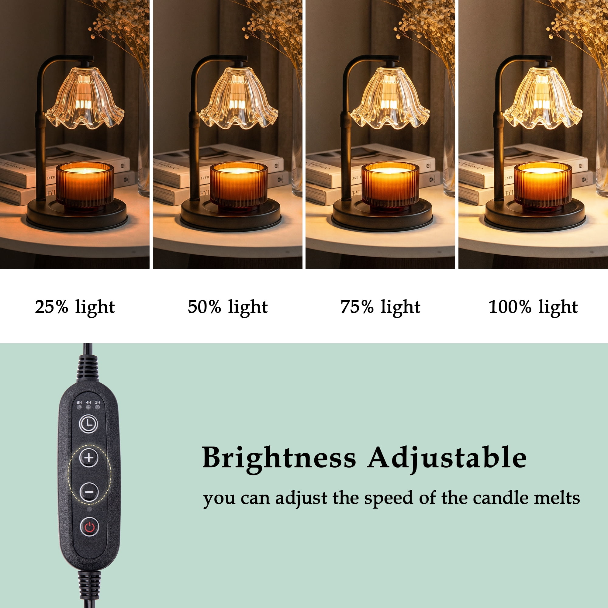 Flower Candle Warmer Lamp with Timer Dimmer, Height Adjustable Candle Lamp, Birthday Gifts for Women, House Warming Gifts New Home Decor, Daffodil Wax Melts Warmer Flower Candle Warmer Lamp with Timer Dimmer, Height Adjustable Candle Lamp, Birthday Gifts for Women, House Warming Gifts New Home Decor, Daffodil Wax Melts Warmer - Image 2