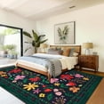 thumbnail image 3 of BLEUM CADE 5x7 Area Rug, Floral Rugs for Living Room, Lightweight Non Slip Washable Rug, Indoor Low Pile & Non-Shedding Vintage Rugs Carpet for Bedroom, Living Room, Dining Room, Black, 3 of 7