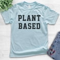 thumbnail image 2 of Kids Plant Based T-Shirt, Youth Kids Boy Girl T-Shirt, Cute Vegan T-shirt, Veganism Shirt, Light Blue, Medium, 2 of 4
