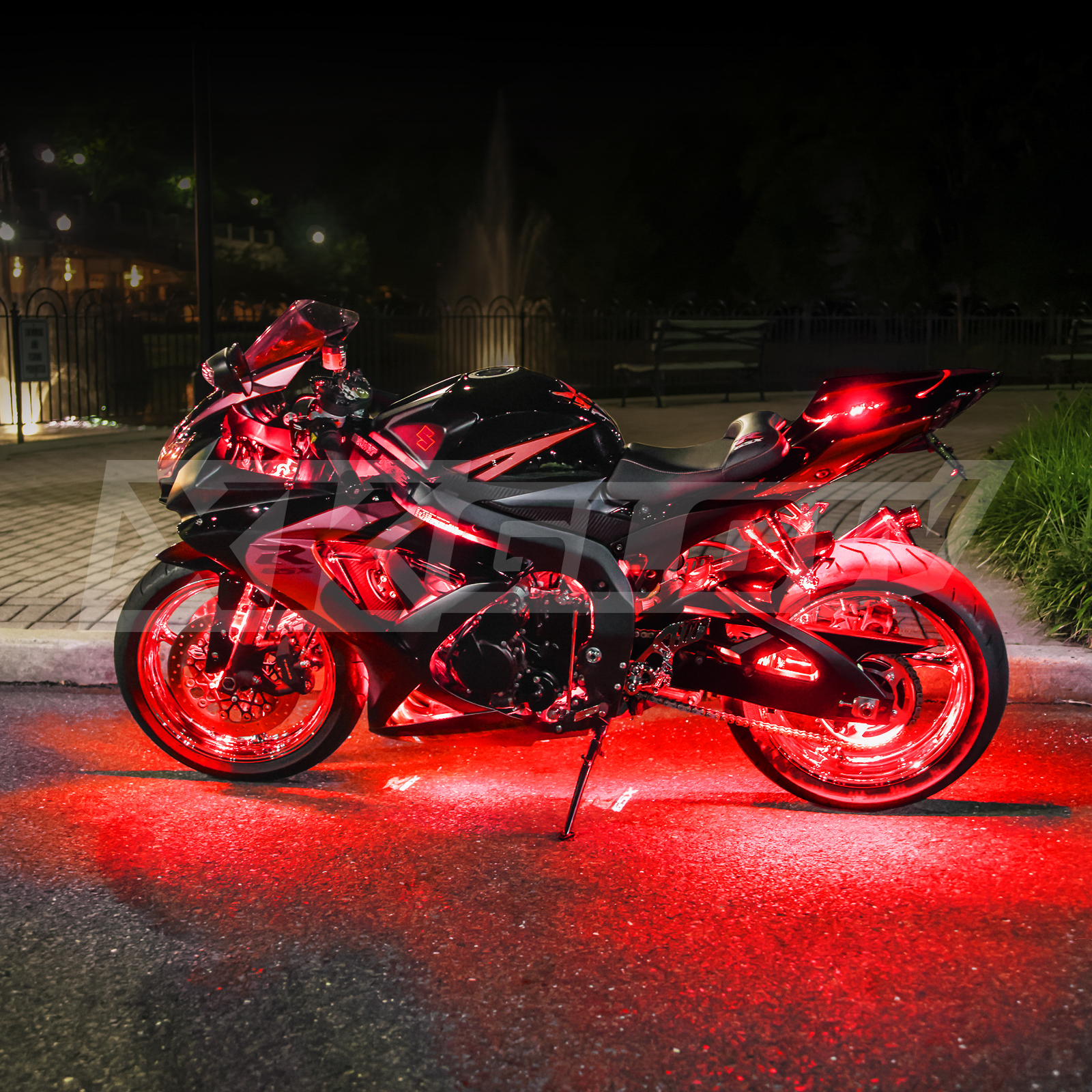 Geeon 2pcs 8inch Red LED Light Strip for Motorcycle 12V Super Bright