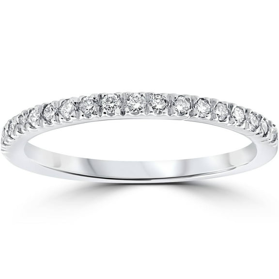 Pompeii 1/3ct Diamond Ring Womens Wedding Anniversary Band 10k White Gold (H/I,I1-I2)