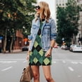 thumbnail image 4 of Lsque Green Squares Pattern Summer Dresses for Women – Sleeveless T-Shirt Swing Sundress, Perfect for the Beach and Casual Days, 4 of 7