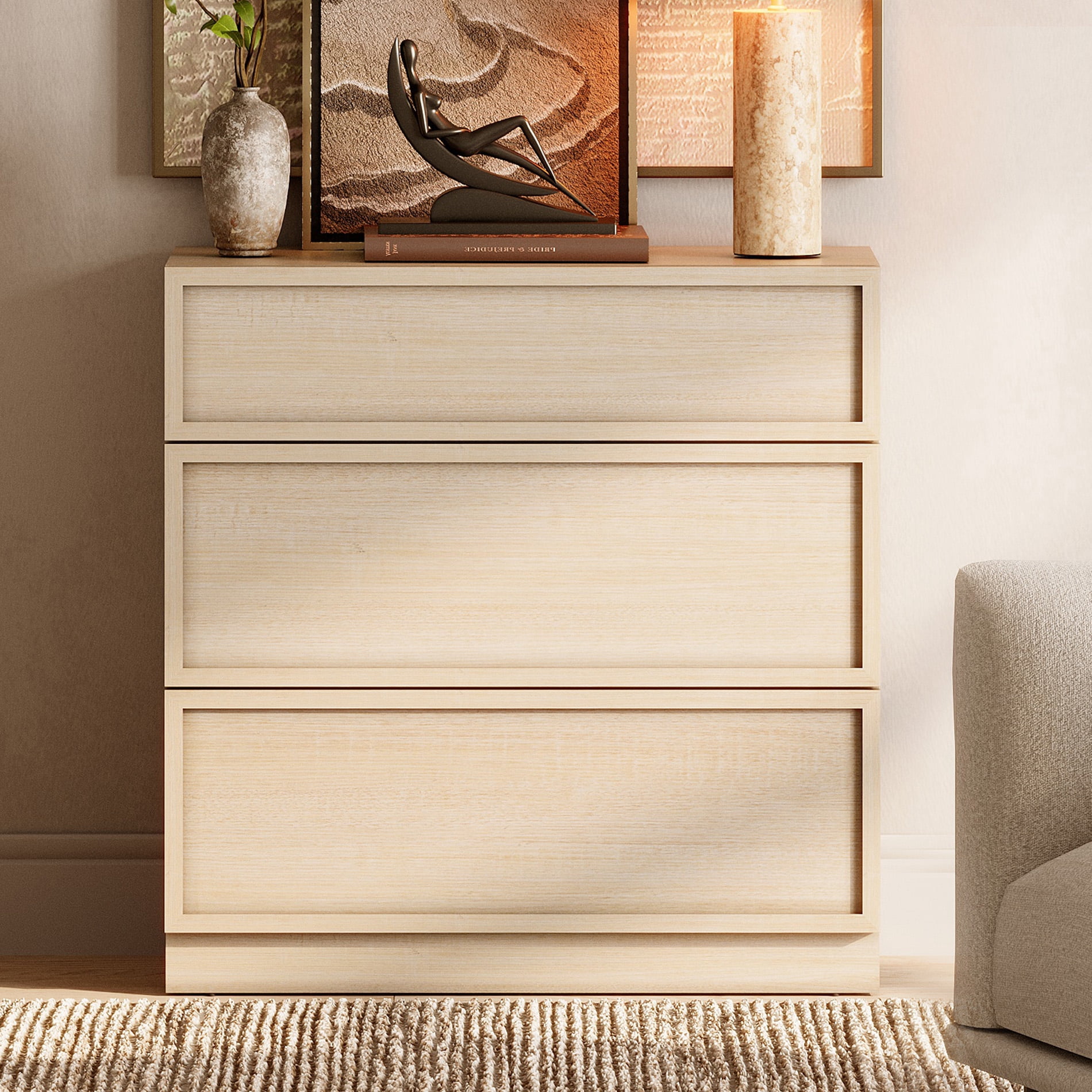 31.5" Modern Sideboard Buffet Cabinet with 3 Drawers, Multifunctional Sideboard with Large Storage and Adjustable Shelf