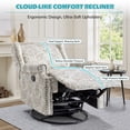 thumbnail image 5 of UIXE Swivel Rocker Manual Recliner Chairs Set of 2, Wingback Swivel Glider Fabric Nursery Reclining Sofa Chair, High Back Upholstered Arm Chair for Living Room Bedroom, Beige, 5 of 8