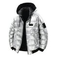 thumbnail image 4 of Lightweight Winter With High Gloss Finish Hooded Jacket For Cold Weather Windproof Insulated Outerwear Coats, 4 of 4