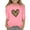 Pink, variant on Hienoo Toddler Girls Valentine's Day T Shirt Heart Print 3/4 Sleeve T-Shirt Summer Tee Shirt