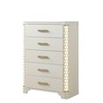 thumbnail image 6 of Beige 5 Queen Bedroom Vanity , Wood Material, Led Illuminated, Dresser, Mirror, Chest, 2 Nightstand With Headboard And Function, 6 of 6