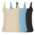 thumbnail image 6 of Gamivast Camisole Tops for Women Pack Cropped Sleeveless Ribbed Tank Tops Summer Spaghetti Strap Going out Tank Tops Basic Scoop Neck Shirts Beige S, 6 of 6
