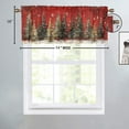 thumbnail image 4 of Christmas Tree Thermal Insulated Window Curtain Valance Christmas Decorations Snowflakes Vintage Wooden Board Rod Pocket Valances for Bedroom Living Room Dining Room 54 by 18 in, 2 Panel, 4 of 6