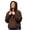Brown, variant on Womens Oversized Hooded Puffer Quilted Jacket for Women Lightweight Warm Padded Hoodies Coat