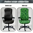thumbnail image 4 of Xoenoiee Shamrock Pattern Office Chair Covers, Stretch Computer Chair Cover St. Patrick's Day Decoration Universal Boss Chair Covers Modern Simplism Style High Back Chair Slipcover, S, 4 of 6