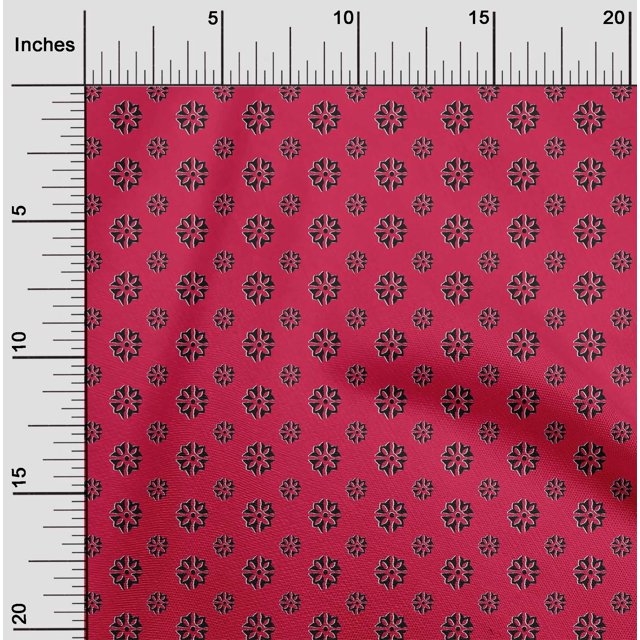 oneOone Polyester Lycra Fabric Floral Block Print Sewing Fabric BTY 56 Inch Wide