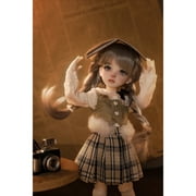 BJD Doll 1/6 Ophelia B Student Preppy Autumn Plaid Skirt Cute Fullset Sphere Bjd Fairy Anime Figures