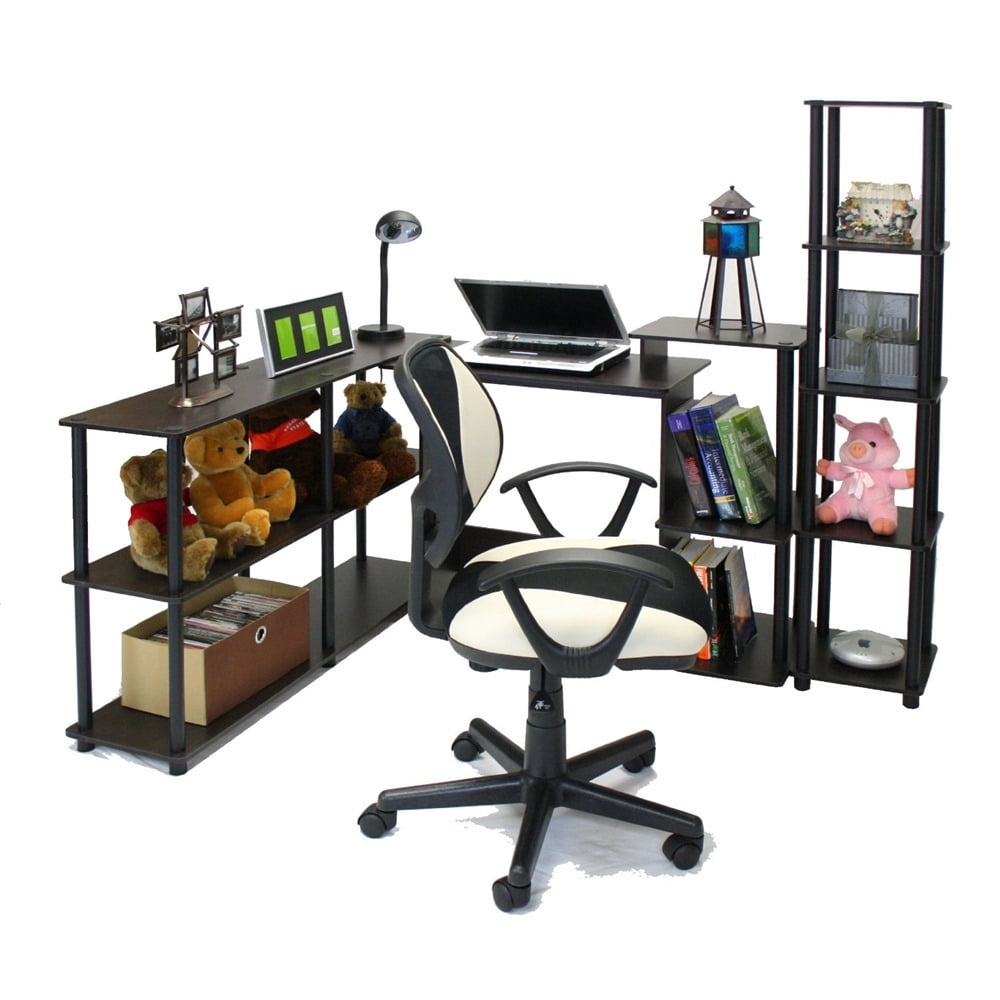 Furinno Efficient Wood Home Laptop Notebook Computer Desk in Black/Gray