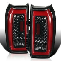 Spec-D Tuning Jet Black Housing Red LED Bar Tail Lights Compatible with 2015-2020 Chevy Tahoe/Suburban LS LT LTZ, 2017-2020 Chevy Tahoe/Suburban Premier, Left   Right Pair Assembly