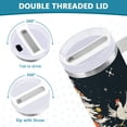 thumbnail image 3 of Yayeee 30oz Stainless Steel Tumbler with Straw and Handle Double-Wall Insulated Travel Water Bottle, White Halloween Christmas Trees, 3 of 8