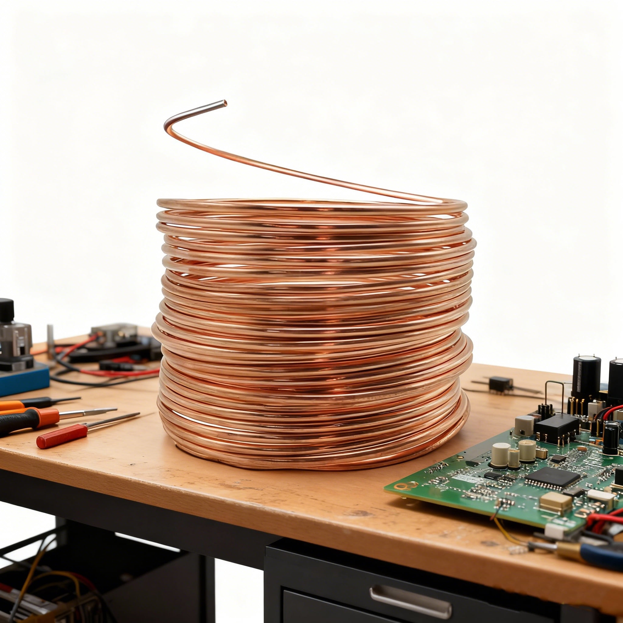 25ft Solid Ground Electrical Wire,4 AWG Copper Clad Grounding Cable,Aluminum Core Electrical Wire