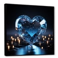 thumbnail image 2 of Designart "Luminous Blue Transparent Heart I" Abstract Shapes Floater Framed Wall Art Prints, 2 of 5