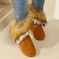 thumbnail image 4 of Women's Long Faux Fur Anti-Slip Plush Warm Boots, Comfortable Soft Warmth, Superfine Fiber Upper And Inner, Rubber Sole, Low Platform Heel, 4 of 5