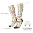 thumbnail image 4 of Naloa Colorful Donuts Thigh High Socks Extra Long Stretchy Sock Women Over Knee High Opaque Stocking Daily Wear, 4 of 6