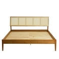 thumbnail image 6 of Creative Co-Op Crawford Modern Solid Wood Bed with Woven Cane Headboard, Light Brown Finish, Queen, 6 of 9