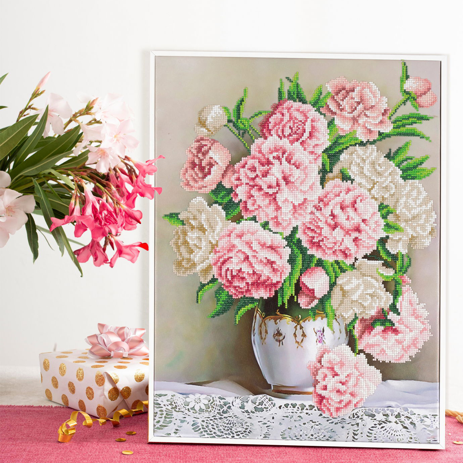 Diamond Dotz Carnation Bouquet Diamond Painting Kits for Adults - Diamond Art Kits a Relaxing Creative Craft Kit with Dotz Gems 23.6x17.7