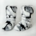 thumbnail image 3 of Gegefur Women's Faux fur Boot Furry Fluffy Short Snow Boot Mid-Calf Boots Warm Comfortable Outdoor Flat Shoes, 3 of 5