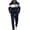 A Navy, variant on Men's Sweatsuits Set 2 Piece Hoodie Outfit Jogging Tracksuits for Men Ndbuld Half-Zip Stand Collar Printed Sweatshirt With Drawstring Sweatpants Two-Piece Men's Casual Sports Set Khaki,M