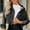 Black women's denim jacket a1, variant on thefmos Women's Fall Winter Long Sleeve Button Down Denim Jackets Collared Blazer Casual Open Front Outwear Coats Solid Basic Tops, Black XL