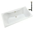 thumbnail image 4 of Streamline N-4480-769-PBR 66 in. x 34 in. Acrylic Soaking Drop-In Bathtub in Glossy White, With External Drain in Polished Brass, 4 of 14