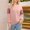 B Pink, variant on HAPIMO Oversized Crewneck Sweatshirt for Women Long Sleeve Tunic Tops Color Block Contrast Shirts Casual Sweatshirts for Athletic & Everday Wear Pink L