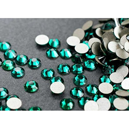 Swarovski Emerald Green Cufflinks - Flat back Crystal 2058 Swarovski Rhinestone No Hotfix Round 205 Emerald SS16 4mm 72 pcs (Green)
