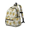 thumbnail image 2 of Sunflower and Plank Cream Pattern Backpack for School, Cute School Bag with Adjustable Shoulder Straps and Padded Back, 13.4"x11"x4.7", 2 of 5