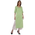 thumbnail image 2 of Bimba Kurti Longue Droite pour Femmes, Tunique à Manches Longues Imprimée, Haut Décontracté d'Été, Kurta Formelle, 2 of 7