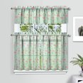 thumbnail image 2 of Kitchen Curtains 36 Inch Short - 3 Panel Set, Flamingo Tropical Bird Print, Rod Pocket Window Curtain, 100% Polyester for Hawaiian Summer Beach Decor, Easy Wash, 2 of 6
