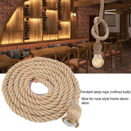 

EBTOOLS E27 Vintage Hemp Rope Ceiling Light Base Pendant Lamp Bulb Holder 85-265V Lamp Hemp Rope