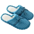 thumbnail image 2 of Pantuflas cálidas Zapatos de piso antideslizantes de terciopelo de coral suave para interiores para parejas, mujeres, hombres, 36-37S, azul Inevent AP000900-04, 2 of 6