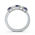 thumbnail image 3 of 0.66 Ct Round Shape Natural Diamond Blue Sapphire Sparkle Half Eternity Band for Wedding 14K White Gold Size 8.5, 3 of 7