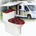 thumbnail image 5 of HELLHERO Adjustable Stretch Fits All Toilet Shapes Elastic Fabric Toilet Covers Set Bathroom Supplies Easy to Clean Stays in Place 17"x21" 2 Pack, 5 of 7