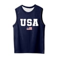 thumbnail image 3 of MIXUE Toddler Girls T-Shirts & Tank Tops Summer Fourth Of July Independence Day Letter Print Round Neck Sleeveless Loose Casual Tee Shirts Streetwear,Blue,2-3 Years, 3 of 3