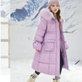 thumbnail image 5 of Mercatoo Kids Girls Long Puffer Coat Parka Lightweight Hooded Down Jacket Windproof Quilted Bubble Jackets Outerwear 1now Coats, 5 of 9