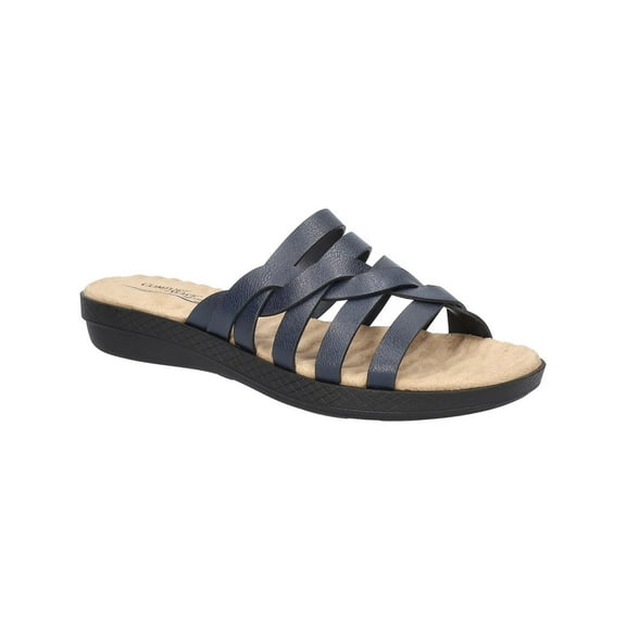 Easy Street Womens Sheri Slip On Flat Slide Sandals