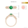 thumbnail image 5 of ANGARA Natural Aeon Vintage Style Emerald Solitaire Engagement Ring with Milgrain in 14K Rose Gold for Women (Size-6mm) | May Birthstone, Anniversary, Jewelry Gift for Women | Natural Emerald Ring, 5 of 9