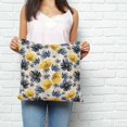 thumbnail image 3 of Throw Pillow Covers 24x24 Inch, Yellow Floral Decorative Pillow Cases for Couch Sofa Bed, Pastoral Pastel Blue Daisy Wildflower Cotton Linen Square Home Decor Pillowcases with Hidden Zipper, 3 of 7