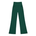 thumbnail image 5 of dazeni Girl's Athletic Leggings Flare Pants with Pockets High V Waisted Yoga Bootcut Pants Youth Full Length Bell Bottoms Legging Green, 5 of 8