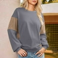 thumbnail image 6 of Womens Sweatshirts Cotton Crew Neck Casual Long Sleeve Pullover Tops Gray M, 6 of 6